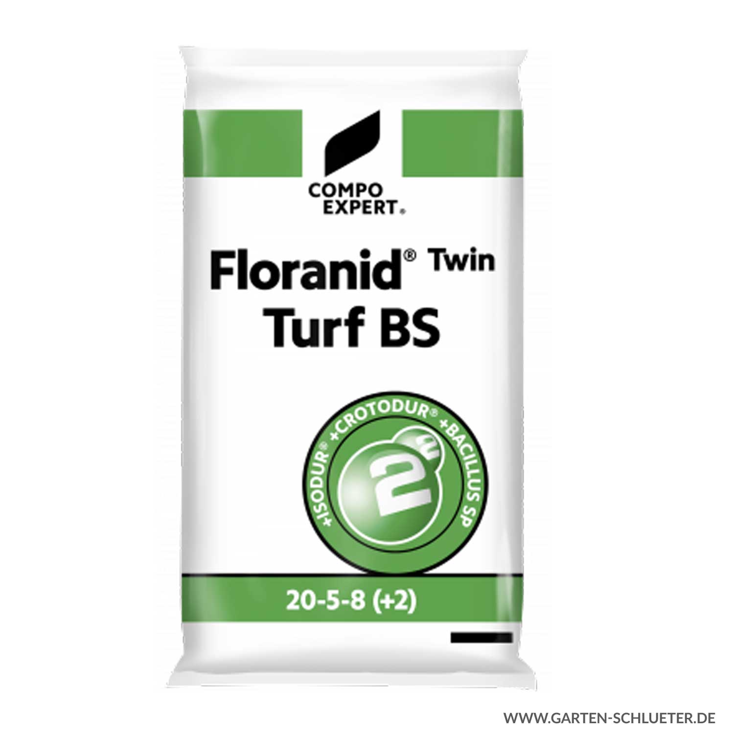 Langzeit Rasen-Volldünger - COMPO EXPERT® Floranid® Twin Turf BS 20-5-8 (+2) - 25 kg